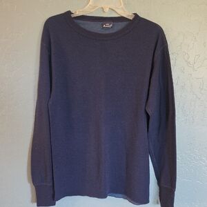 VTG Duofold Wool Blend Base Layer Men's Navy Long-Sleeve Crew Tee